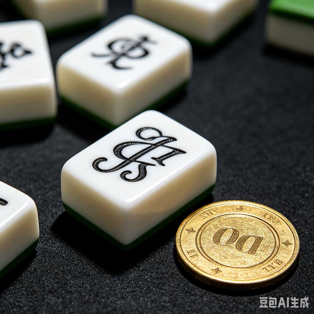 vintage text mahjong set
